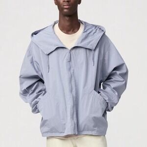 Lemaire Uniqlo U Hooded Blouson Jacket Men S Gray Zip Windbreaker Crop Oversized